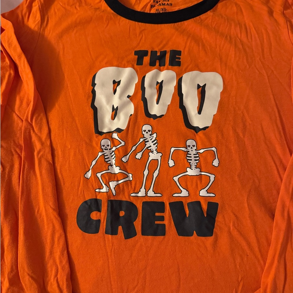 Orange 'The Boo Crew' Pajama Set